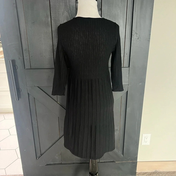 NWOT Eileen Fisher Washable Wool Scoop Neck Dress Black Minimalist Casual Women - Picture 8 of 10